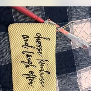 Chevron Patterned Pouch with Inspirational Quote